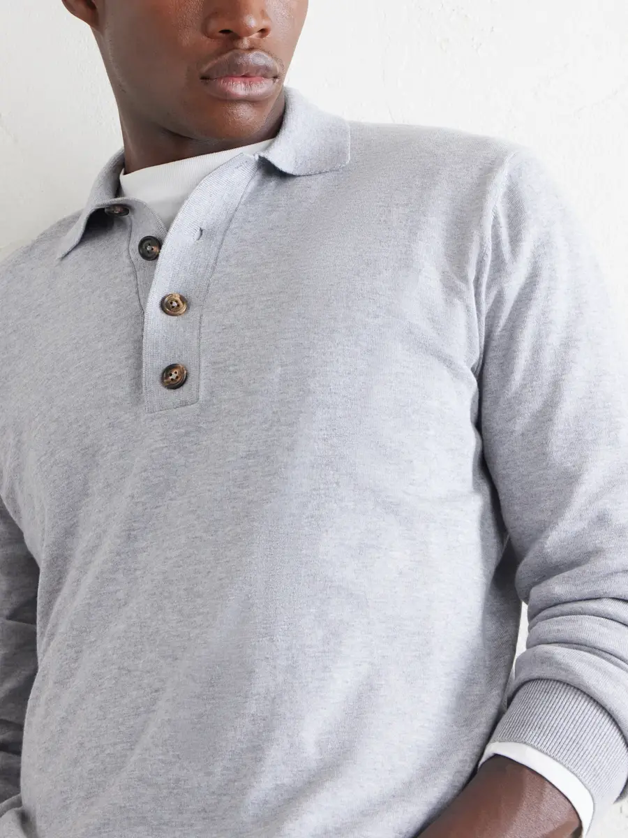 ELEVENTY Cotton and Cashmere-Blend Polo Shirt - Men | Thumbnail 5 ELEVENTY Cotton and Cashmere-Blend Polo Shirt - Men | Thumbnail 5