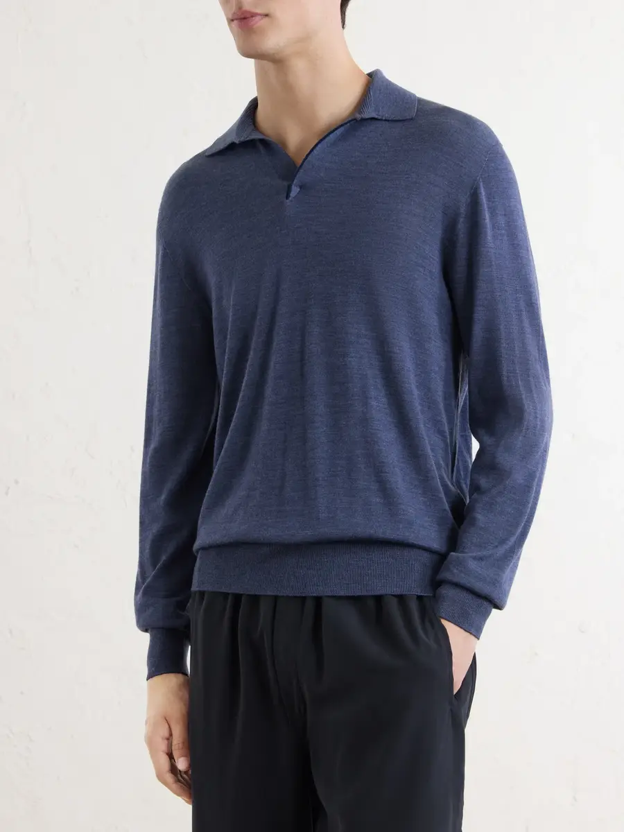 Sease Lasca Virgin Wool Polo Sweater - Men | Thumbnail 3
