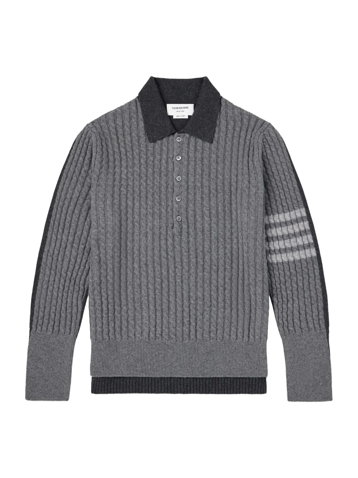 Thom Browne Knitted Merino Wool Polo Sweater - Men