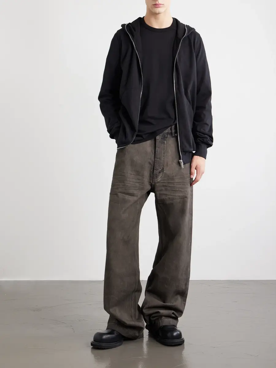 DRKSHDW by Rick Owens Gimp Cotton-Jersey Zip-Up Hoodie - Men | Thumbnail 2 DRKSHDW by Rick Owens Gimp Cotton-Jersey Zip-Up Hoodie - Men | Thumbnail 2
