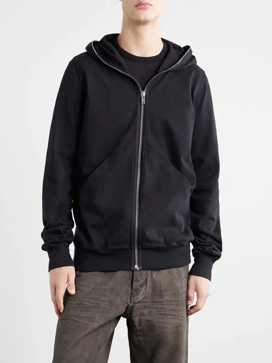 DRKSHDW by Rick Owens Gimp Cotton-Jersey Zip-Up Hoodie - Men | Thumbnail 3 DRKSHDW by Rick Owens Gimp Cotton-Jersey Zip-Up Hoodie - Men | Thumbnail 3