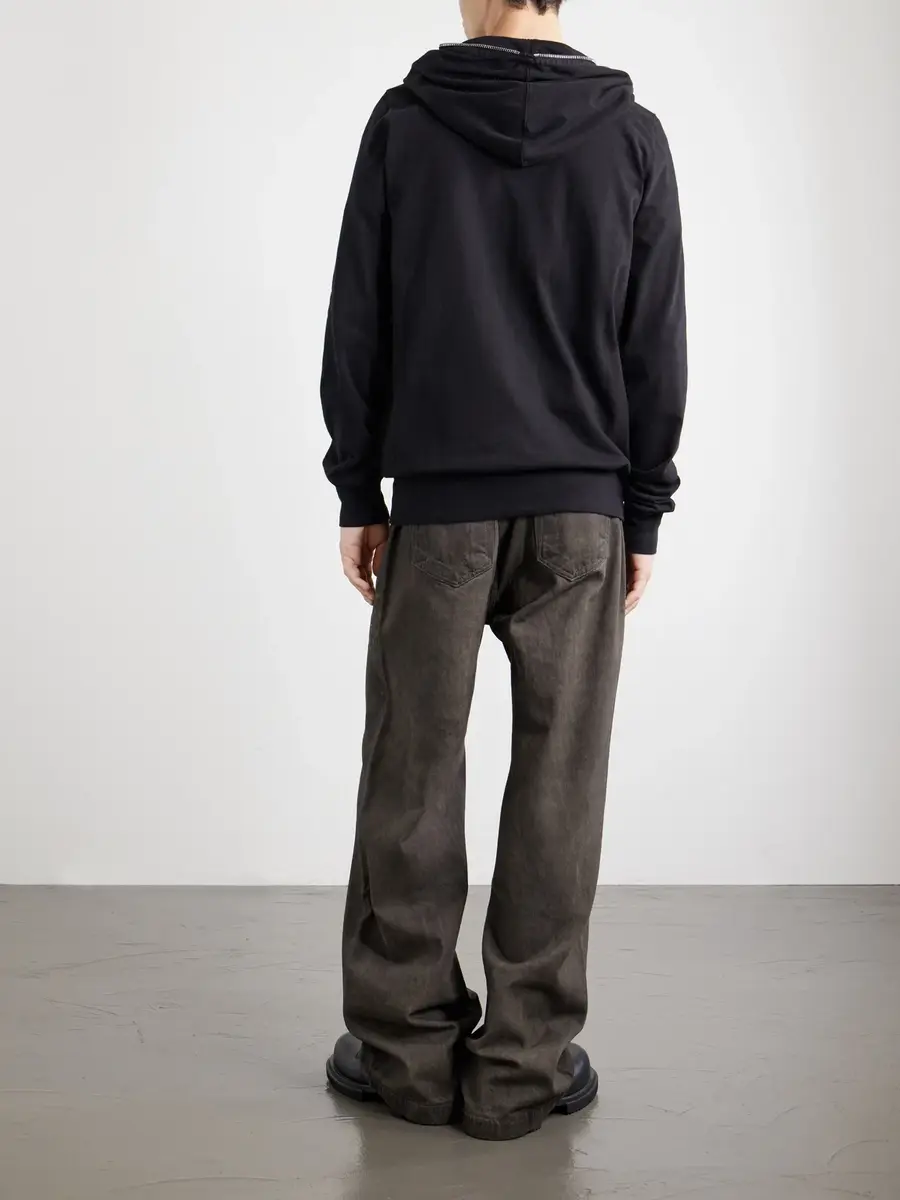 DRKSHDW by Rick Owens Gimp Cotton-Jersey Zip-Up Hoodie - Men | Thumbnail 4 DRKSHDW by Rick Owens Gimp Cotton-Jersey Zip-Up Hoodie - Men | Thumbnail 4