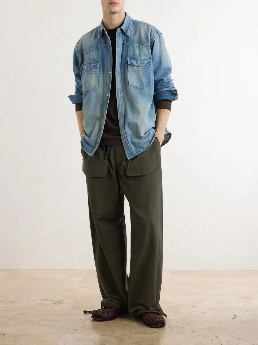 A.PRESSE Vintage Western Denim Shirt - Men | Thumbnail 2 A.PRESSE Vintage Western Denim Shirt - Men | Thumbnail 2