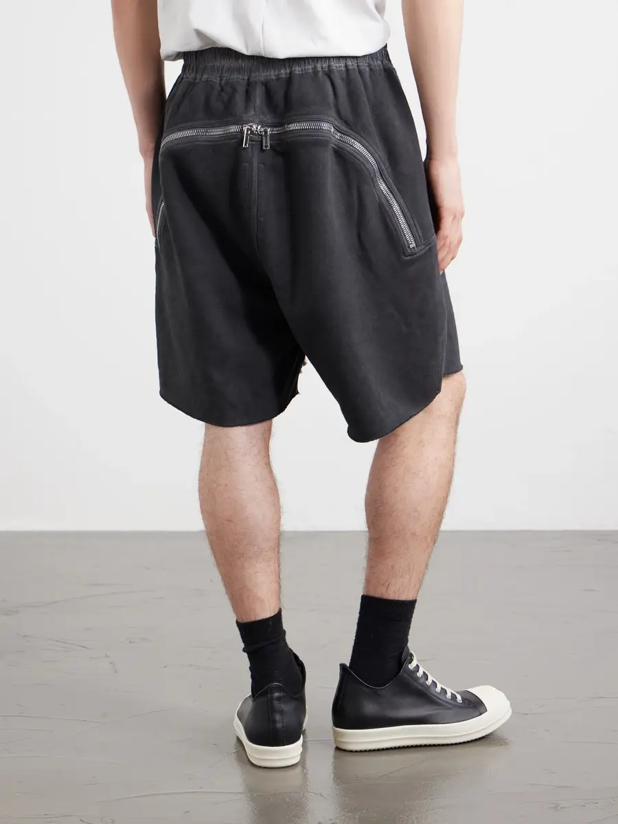 DRKSHDW by Rick Owens Straight-Leg Cotton-Jersey Drawstring Shorts - Men | Thumbnail 4 DRKSHDW by Rick Owens Straight-Leg Cotton-Jersey Drawstring Shorts - Men | Thumbnail 4