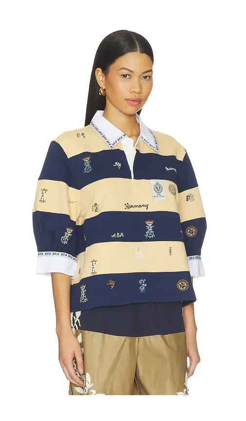 Sea Juliet Embroided Short Sleeve Rugby Top | Thumbnail 2