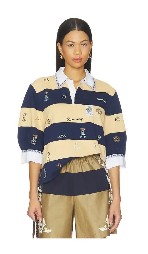 Sea Juliet Embroided Short Sleeve Rugby Top | Image 1 Sea Juliet Embroided Short Sleeve Rugby Top | Image 1