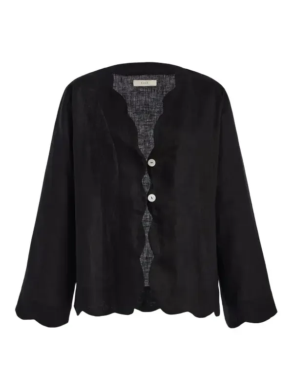 Kai Scalloped Linen Shirt