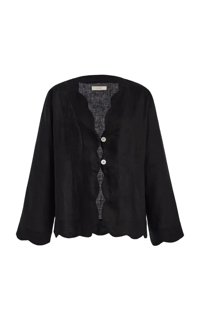 Kai Scalloped Linen Shirt Kai Scalloped Linen Shirt