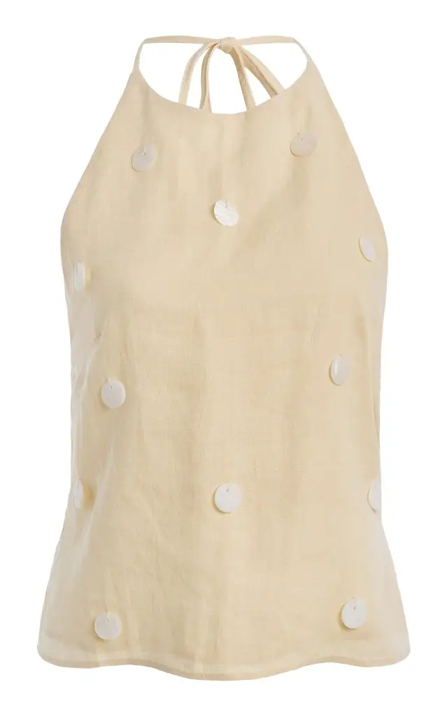 Oceane Embellished Linen Top Oceane Embellished Linen Top