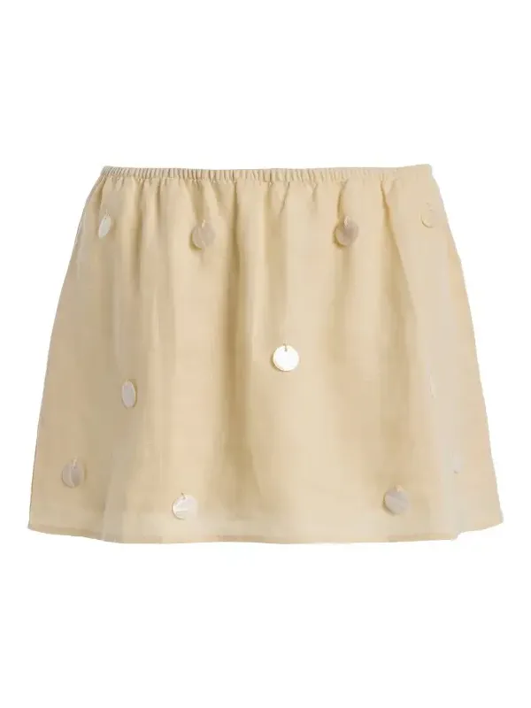 Oceane Embellished Linen Mini Skirt Oceane Embellished Linen Mini Skirt
