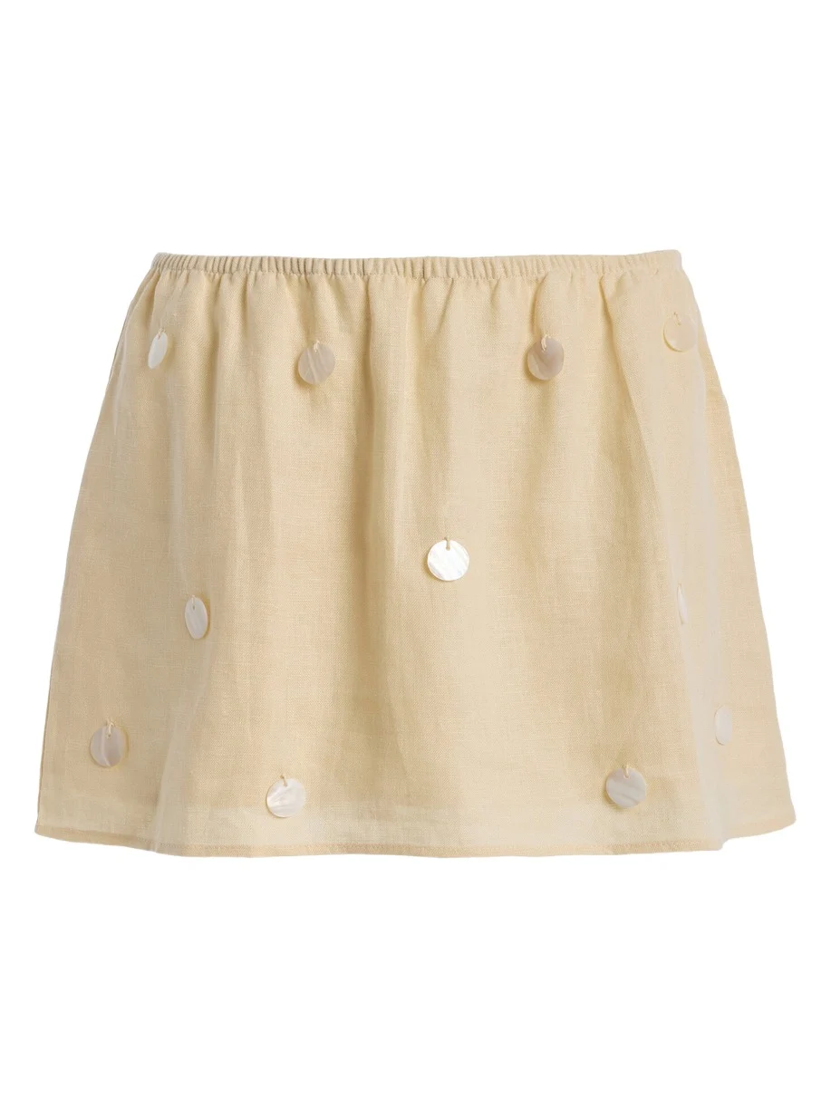 Oceane Embellished Linen Mini Skirt Oceane Embellished Linen Mini Skirt