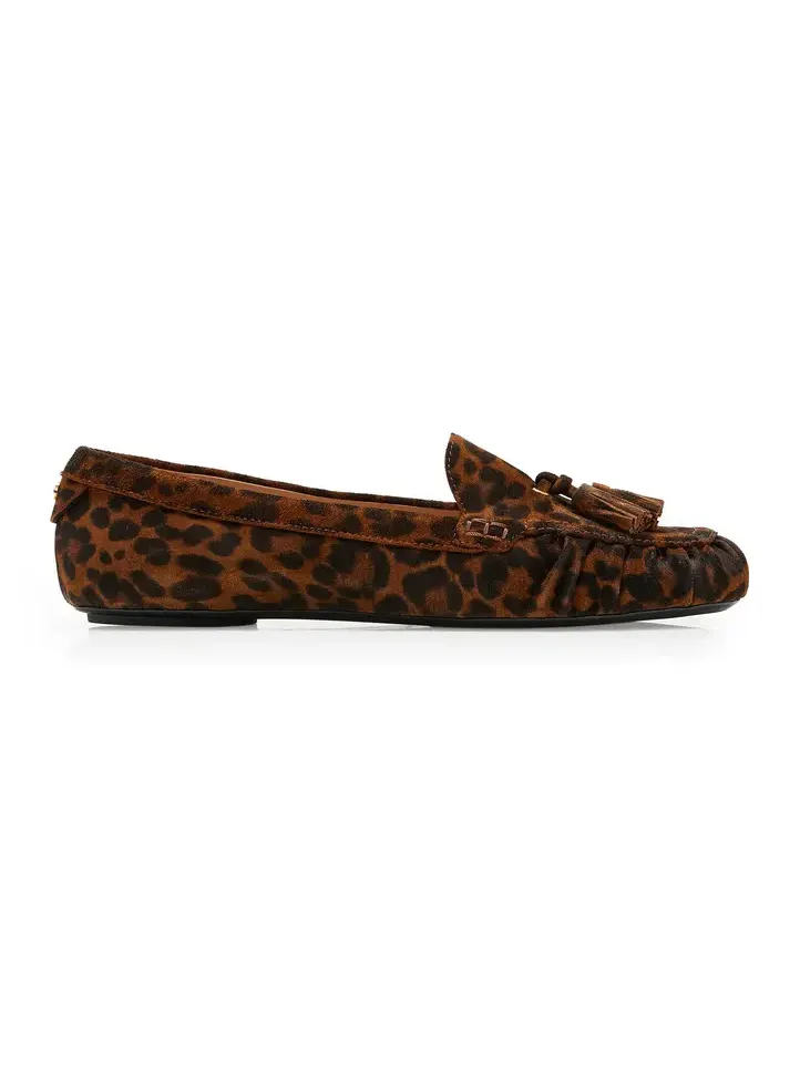 Gianvito Rossi Théa Leopard Suede Loafers