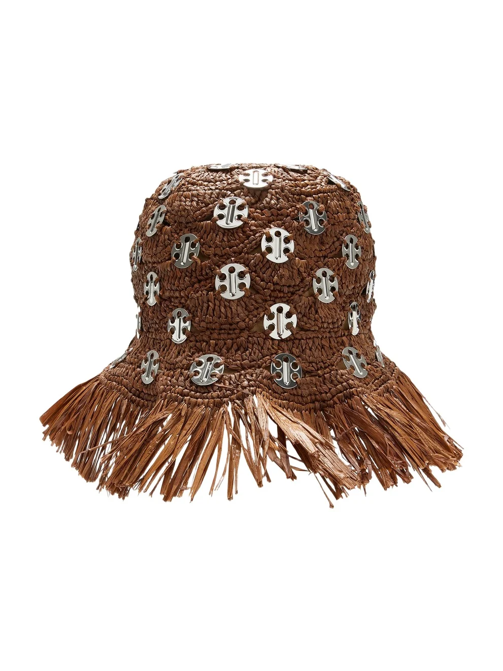 Chainmail-Embellished Raffia Hat Chainmail-Embellished Raffia Hat