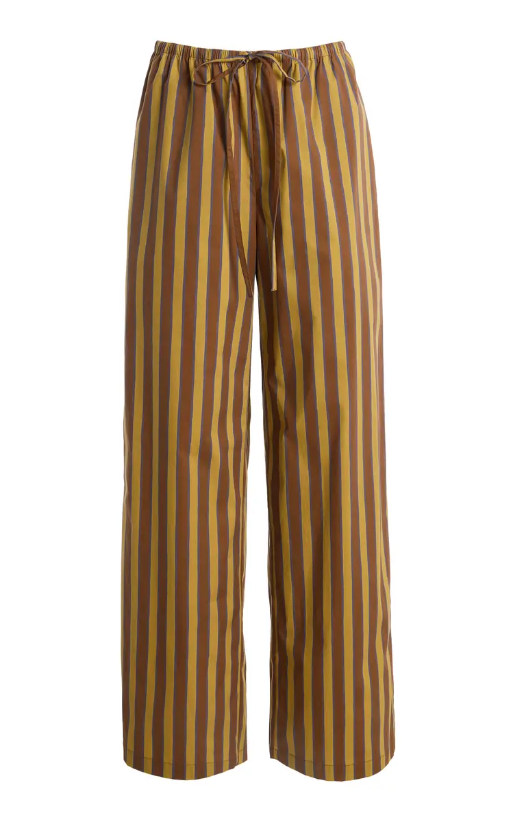 Staud Mateo Striped Silk-Blend Wide-Leg Pants | Image 1 Staud Mateo Striped Silk-Blend Wide-Leg Pants | Image 1