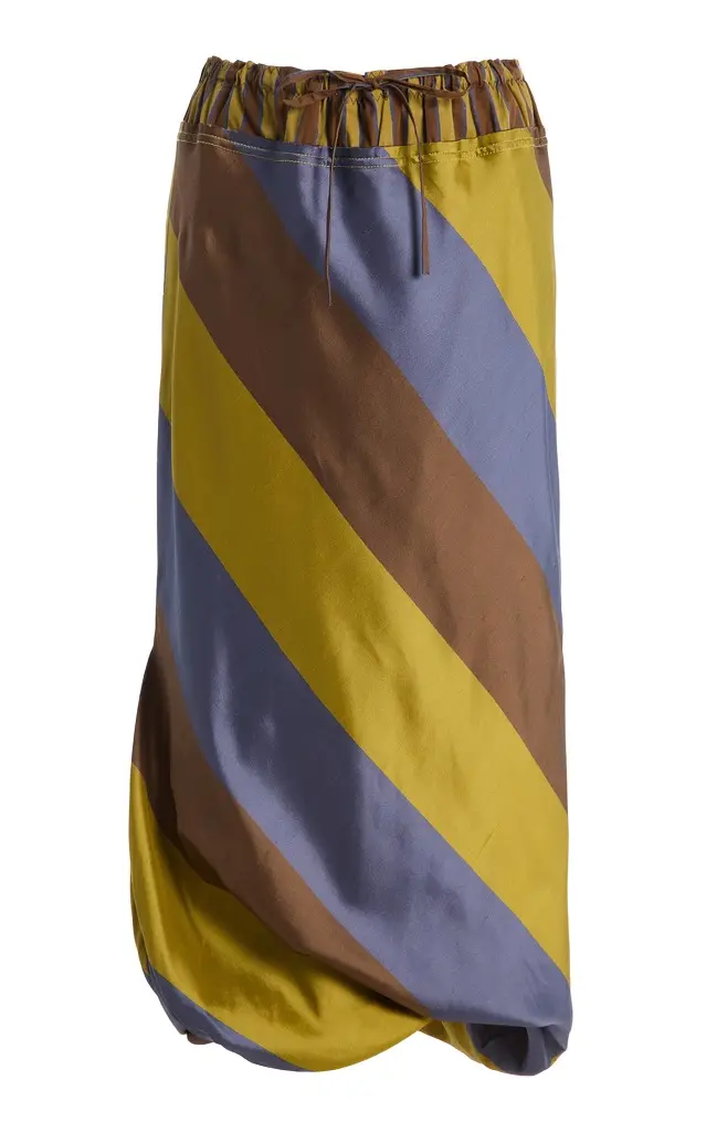 Staud Exclusive Odette Silk Midi Skirt
