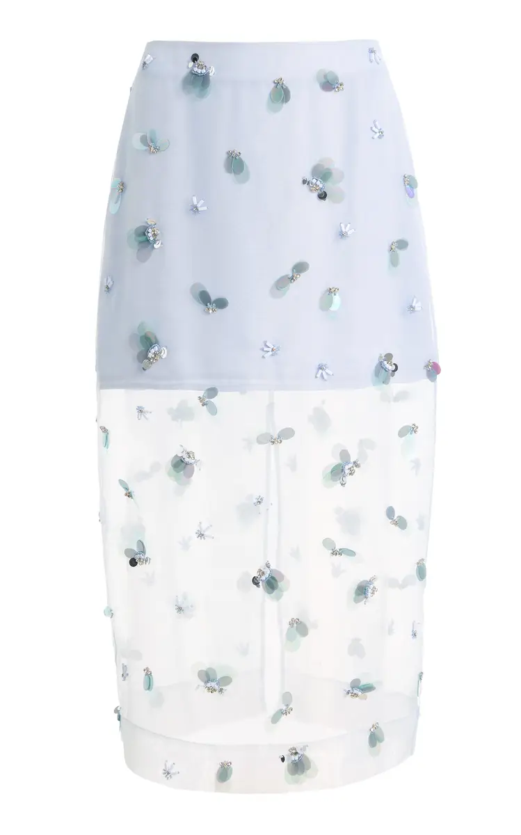 Simkhai Delilah Embellished Chiffon Midi Skirt | Image 1 Simkhai Delilah Embellished Chiffon Midi Skirt | Image 1
