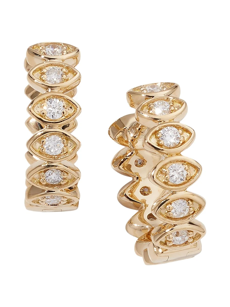 Sydney Evan Marquis Huggie Hoop Earrings