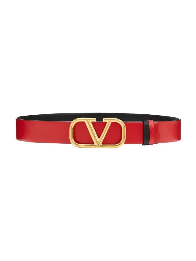 VLogo Leather Belt, 40mm