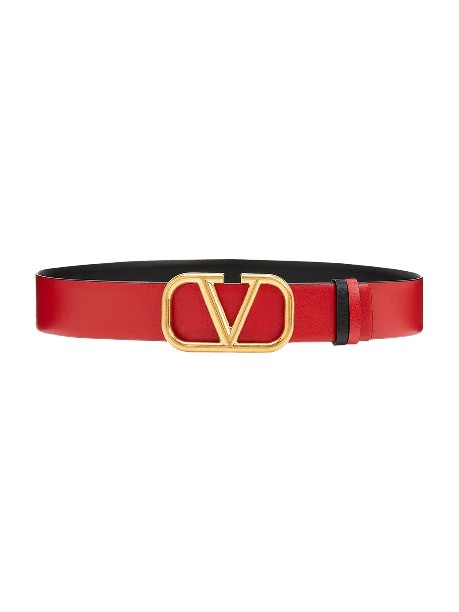 Valentino Garavani VLogo Leather Belt, 40mm