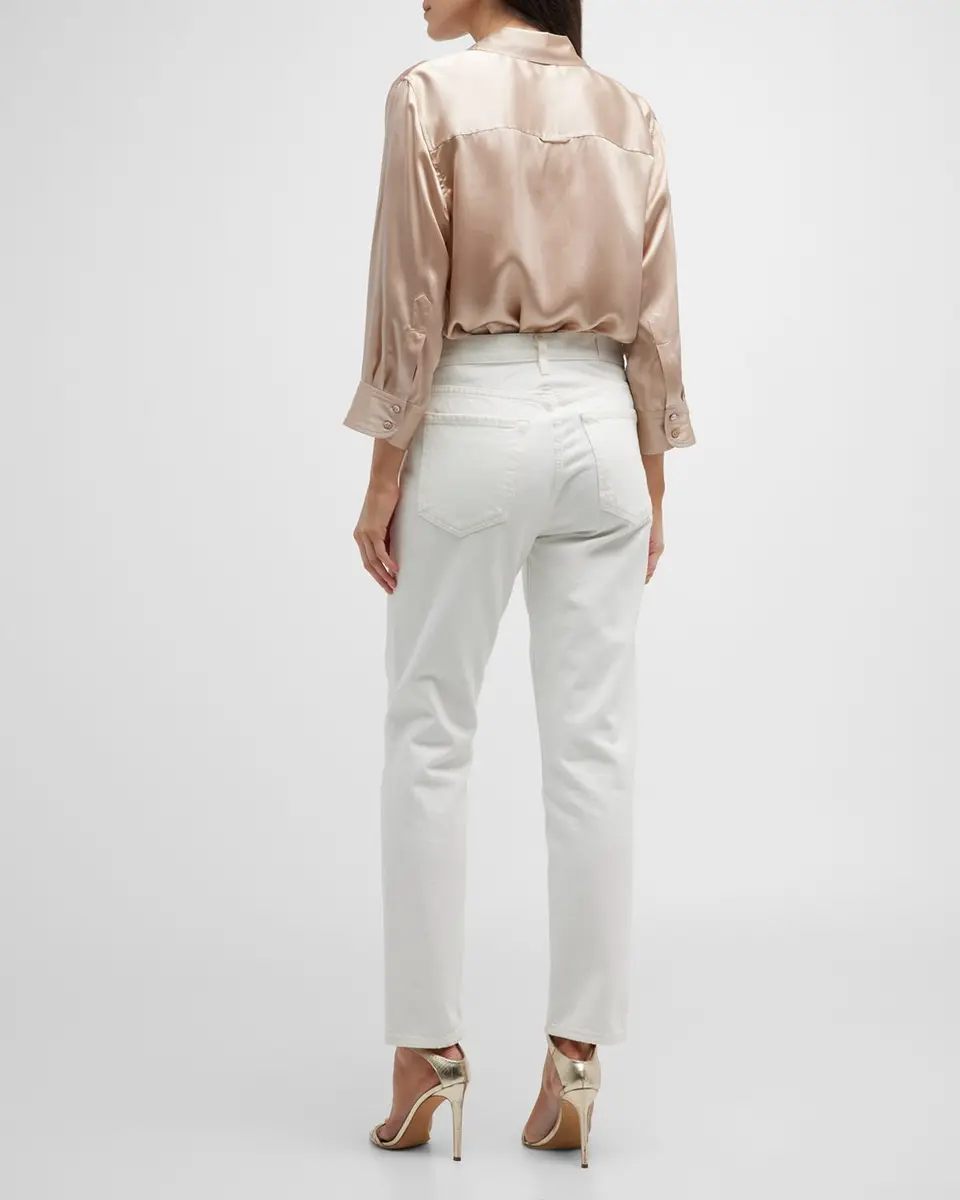 L'Agence Dani Silk Satin 3/4-Sleeve Button-Down Blouse | Thumbnail 7 L'Agence Dani Silk Satin 3/4-Sleeve Button-Down Blouse | Thumbnail 7