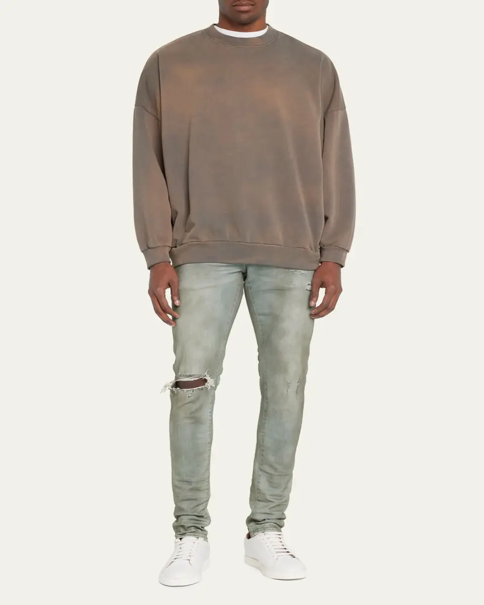 PURPLE Men's P001 Light Dirty Wax Skinny Jeans | Thumbnail 2 PURPLE Men's P001 Light Dirty Wax Skinny Jeans | Thumbnail 2
