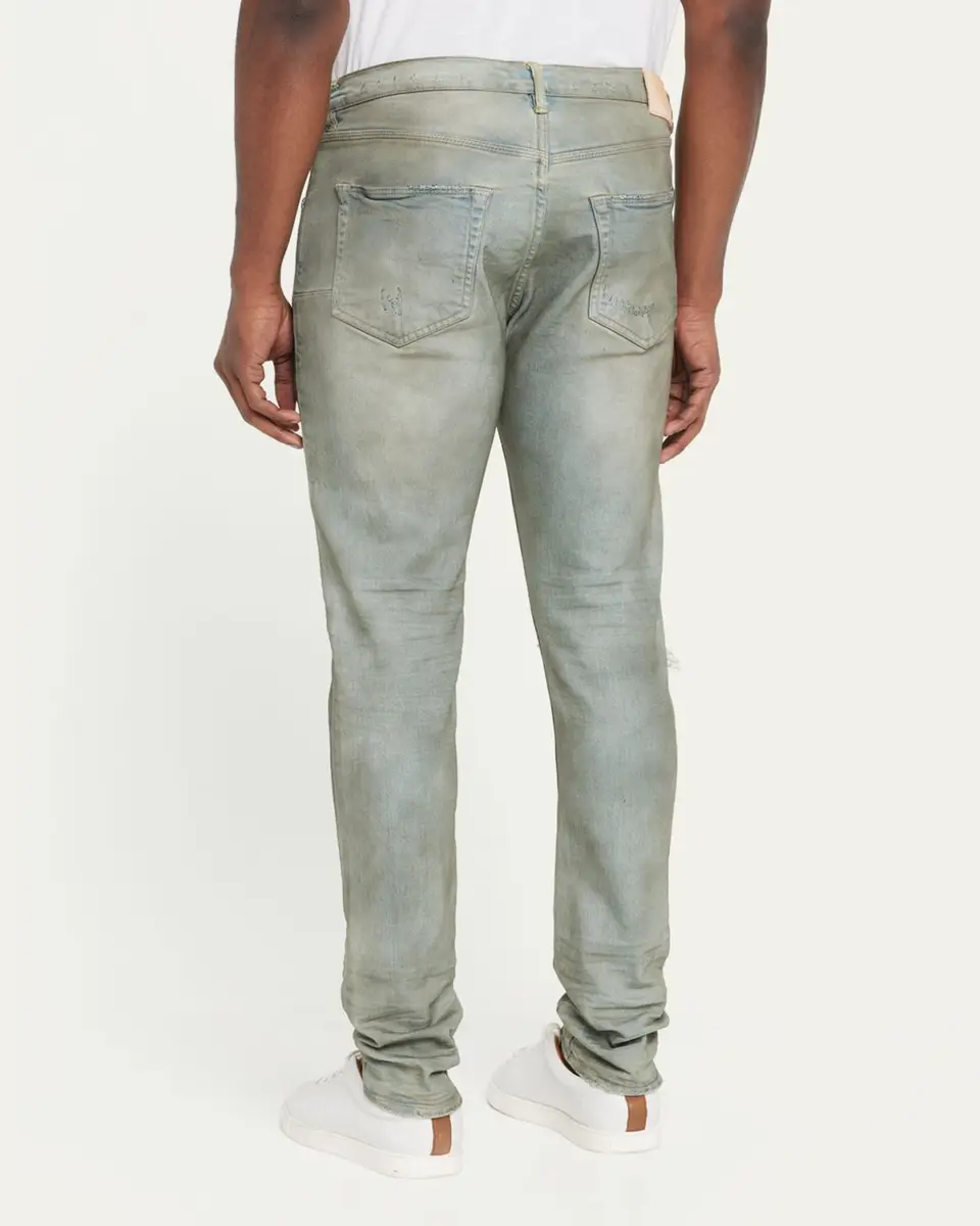 PURPLE Men's P001 Light Dirty Wax Skinny Jeans | Thumbnail 3 PURPLE Men's P001 Light Dirty Wax Skinny Jeans | Thumbnail 3