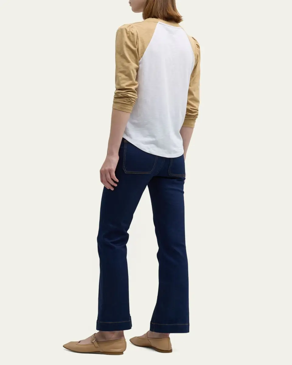 Veronica Beard Carson High Rise Ankle Flare Jeans with Patch Pockets | Thumbnail 3 Veronica Beard Carson High Rise Ankle Flare Jeans with Patch Pockets | Thumbnail 3