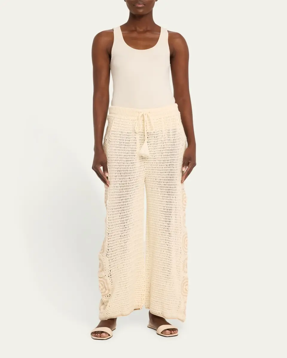 Hannah Artwear Kasi Wide-Leg Cotton Crochet Pants | Thumbnail 2 Hannah Artwear Kasi Wide-Leg Cotton Crochet Pants | Thumbnail 2