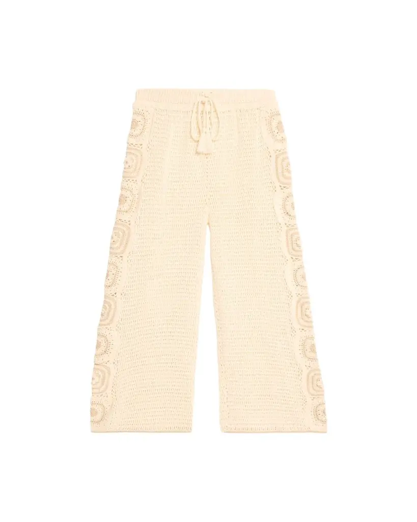 Hannah Artwear Kasi Wide-Leg Cotton Crochet Pants | Image 1 Hannah Artwear Kasi Wide-Leg Cotton Crochet Pants | Image 1