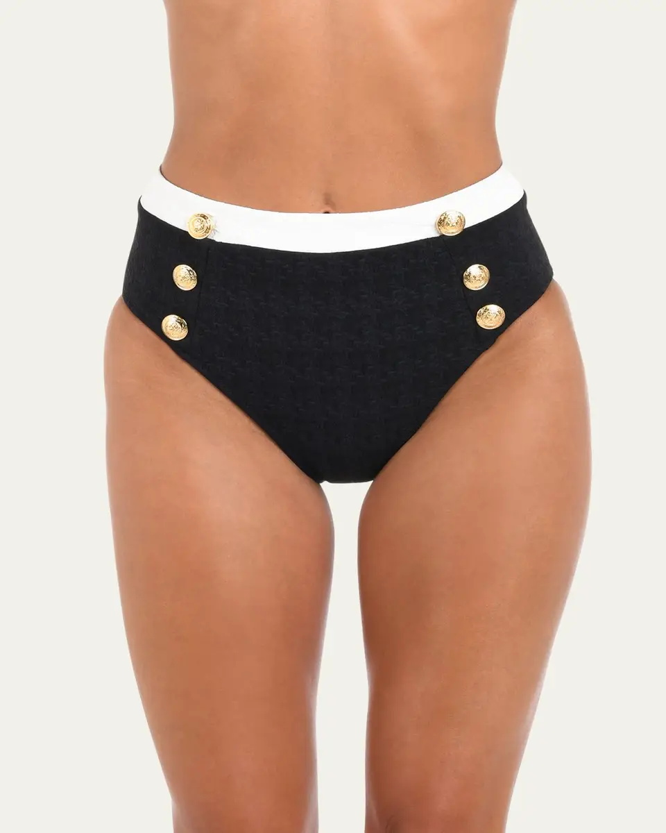 L'Agence Vanessa Colorblock Chic High-Waist Bikini Bottoms | Thumbnail 4 L'Agence Vanessa Colorblock Chic High-Waist Bikini Bottoms | Thumbnail 4