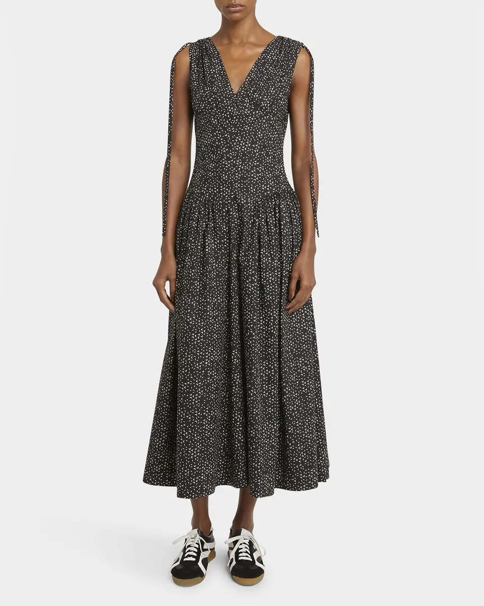 Proenza Schouler White Label Clayton Printed Poplin Drop-Waist Dress | Thumbnail 2