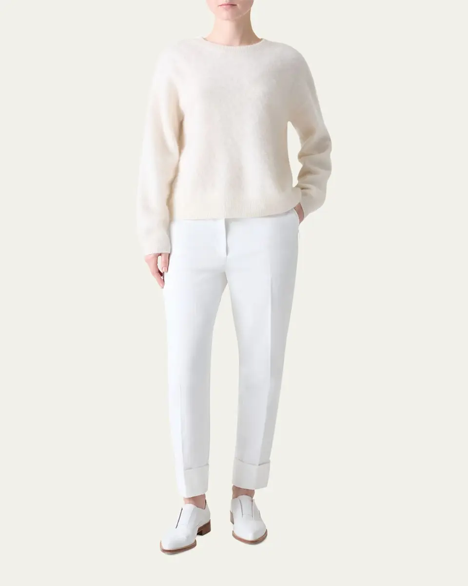 Akris Brushed Cashmere Crewneck Sweater | Thumbnail 2 Akris Brushed Cashmere Crewneck Sweater | Thumbnail 2