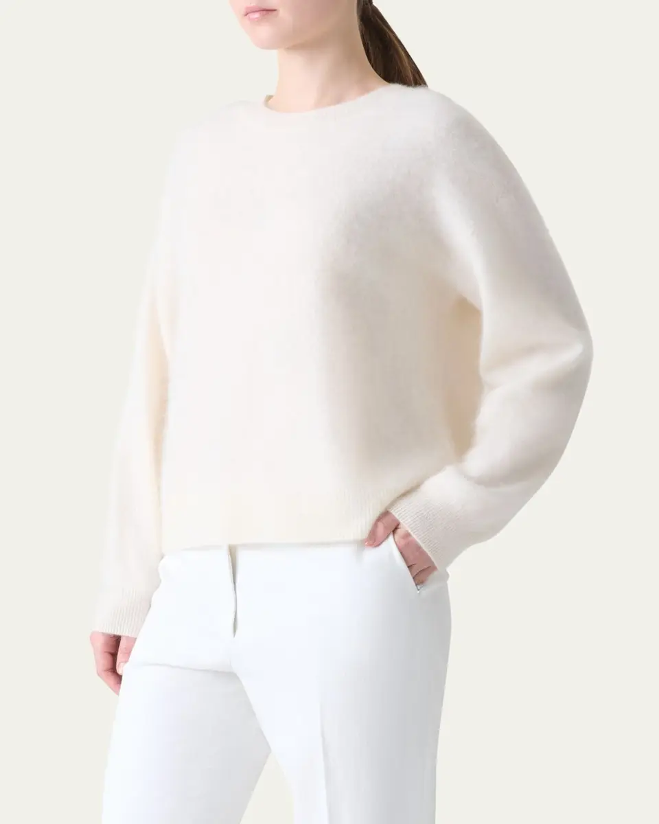 Akris Brushed Cashmere Crewneck Sweater | Thumbnail 4 Akris Brushed Cashmere Crewneck Sweater | Thumbnail 4
