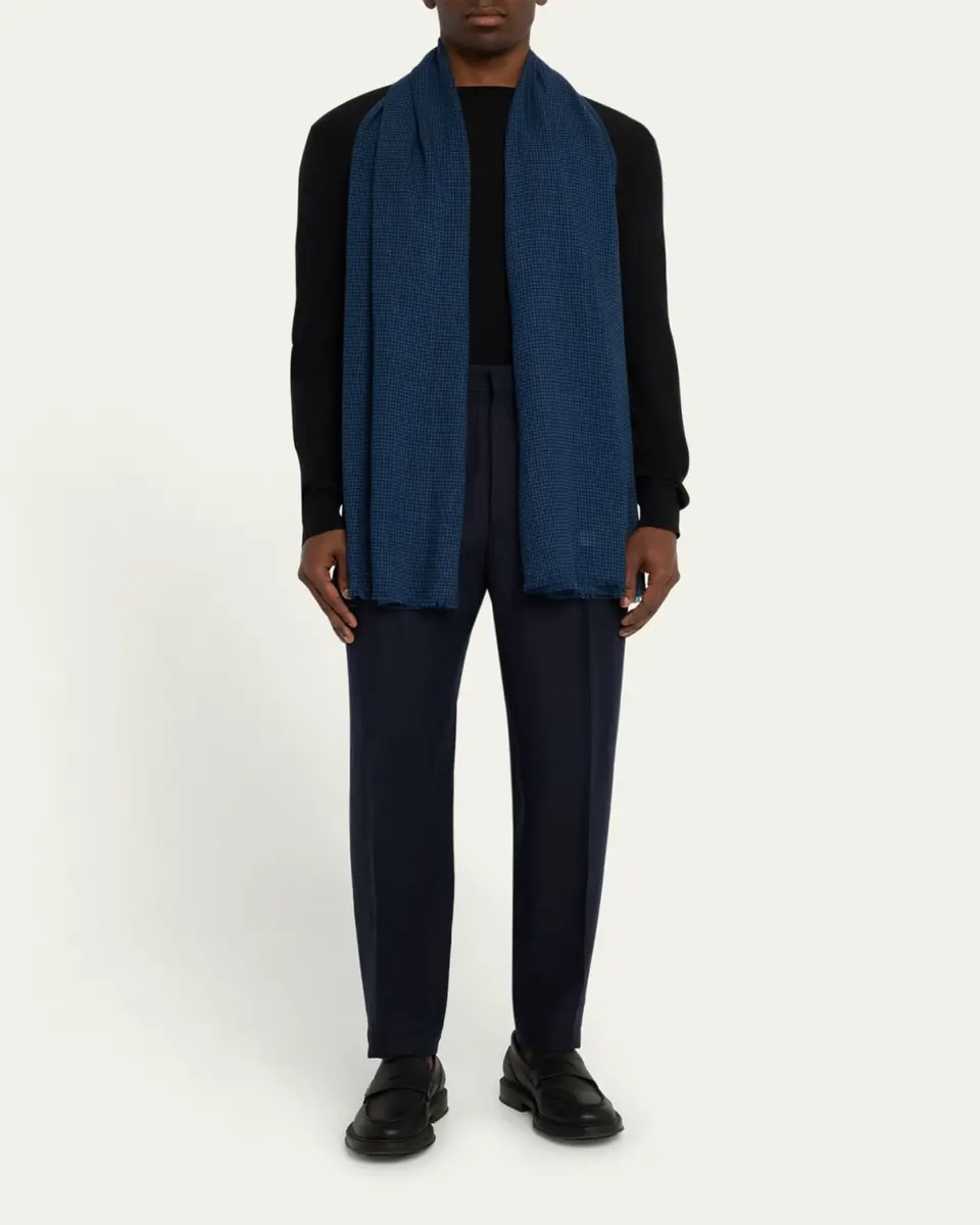 Alonpi Men's Printed Wool Scarf | Thumbnail 5 Alonpi Men's Printed Wool Scarf | Thumbnail 5