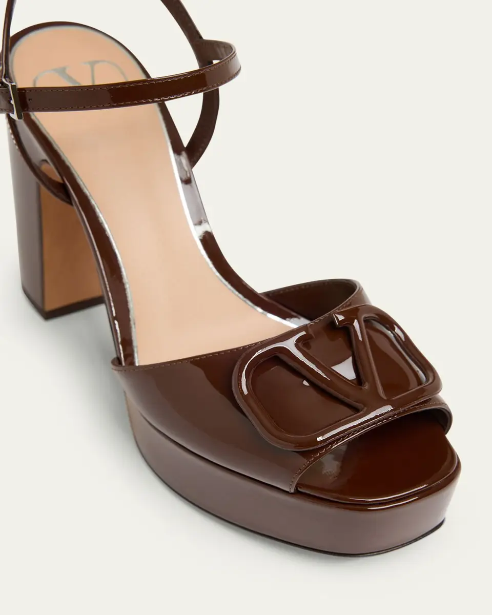Valentino Garavani VLogo Signature Patent Leather Platform Sandals | Thumbnail 3 Valentino Garavani VLogo Signature Patent Leather Platform Sandals | Thumbnail 3