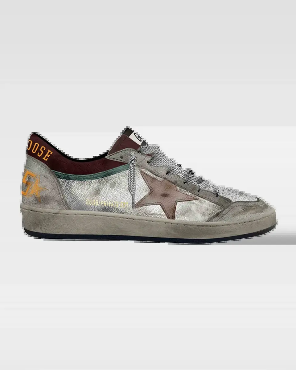 Golden Goose Men's Ballstar Double Leather Low-Top Sneakers | Thumbnail 2 Golden Goose Men's Ballstar Double Leather Low-Top Sneakers | Thumbnail 2