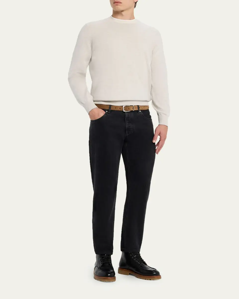 Brunello Cucinelli Men's Cashmere Crewneck Sweater | Thumbnail 2