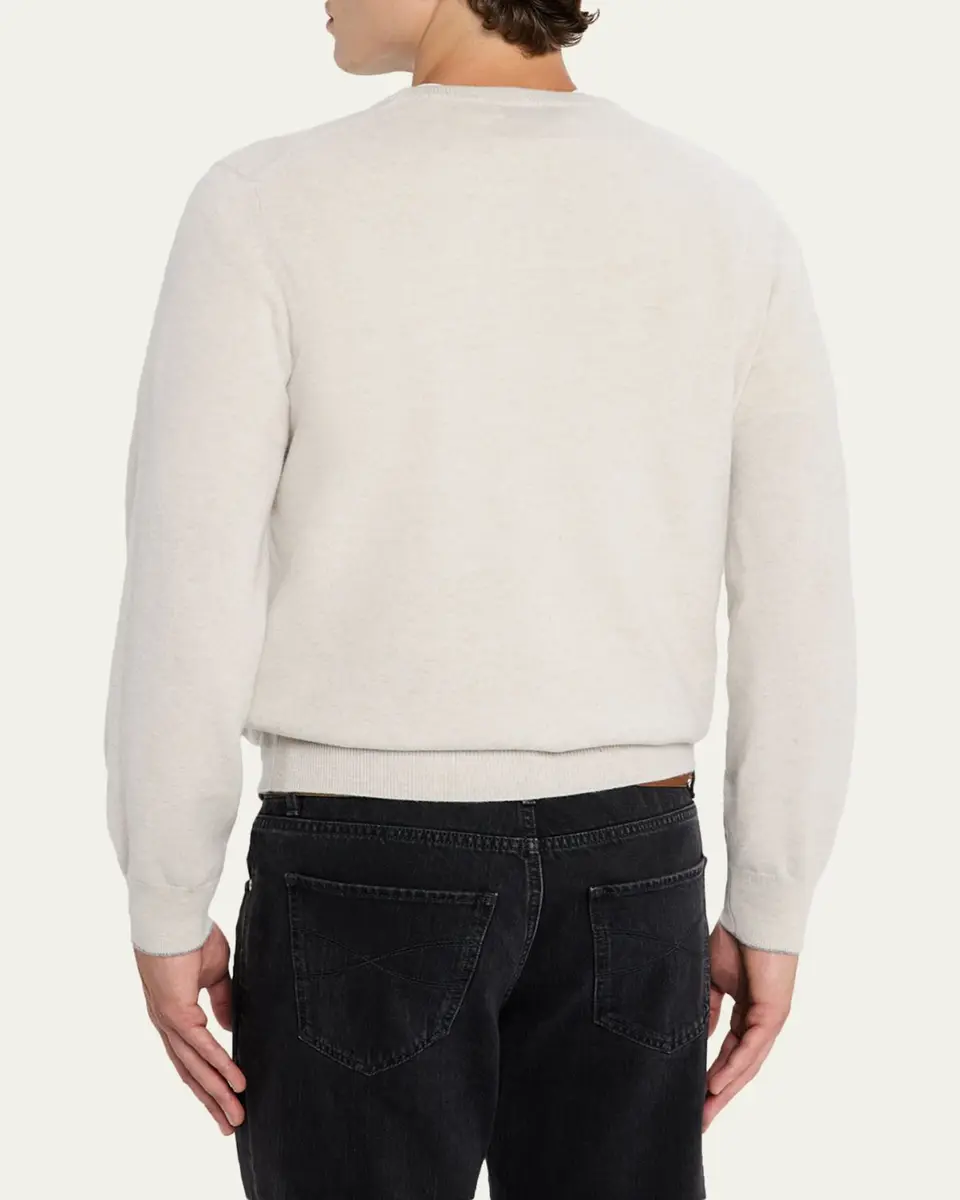Brunello Cucinelli Men's Cashmere Crewneck Sweater | Thumbnail 3