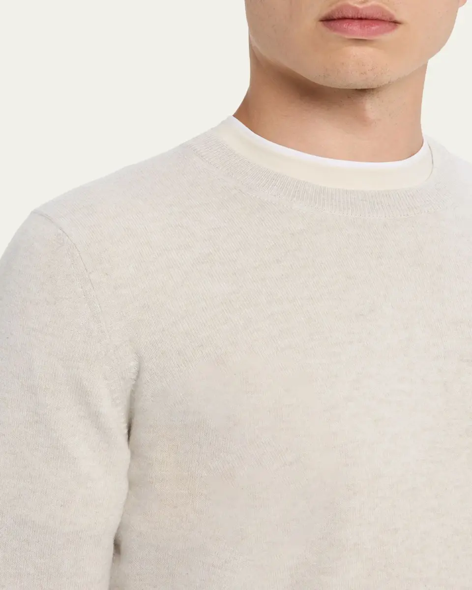 Brunello Cucinelli Men's Cashmere Crewneck Sweater | Thumbnail 5