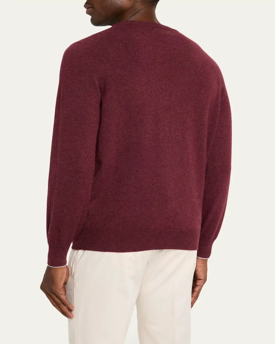 Brunello Cucinelli Men's Cashmere Crewneck Sweater | Thumbnail 7