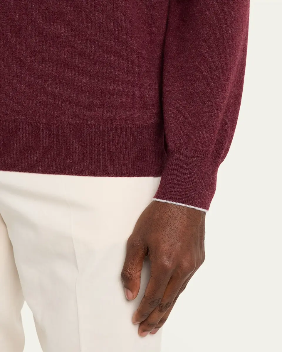 Brunello Cucinelli Men's Cashmere Crewneck Sweater | Thumbnail 9