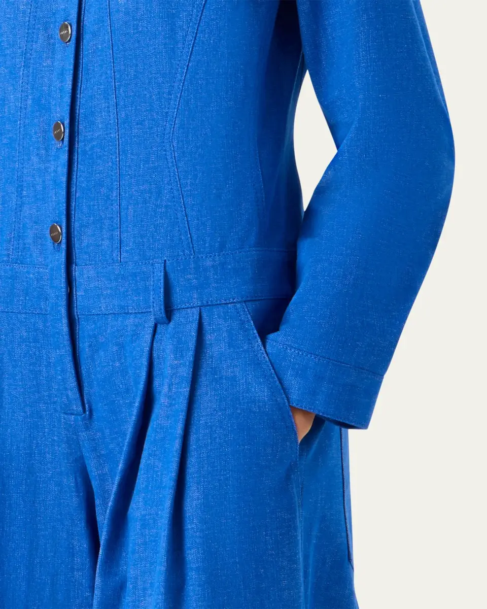 Akris Hellas Stretch Denim Wide-Leg Overall Jumpsuit | Thumbnail 5