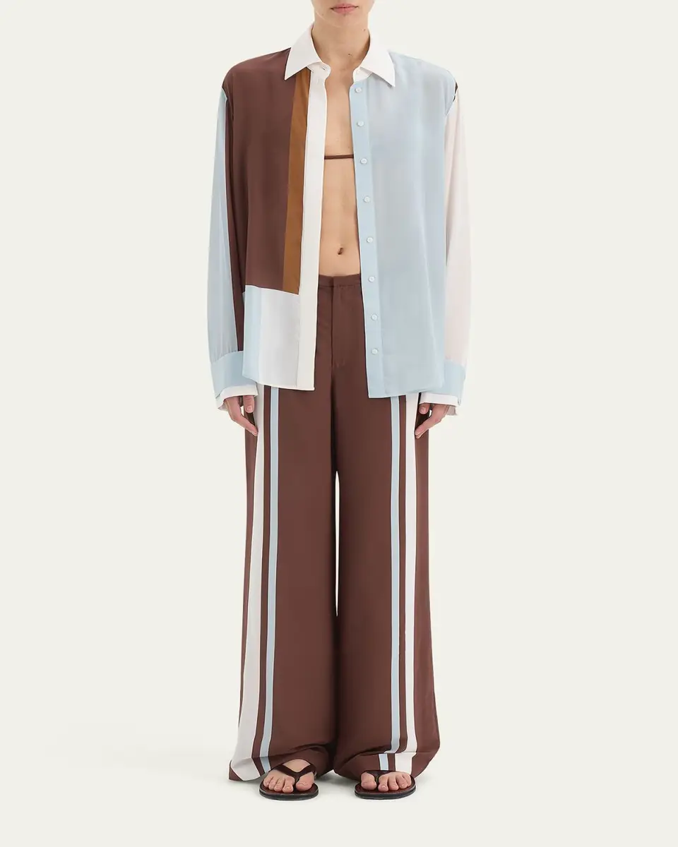 SIR. Marais Button-Front Silk Shirt | Thumbnail 2 SIR. Marais Button-Front Silk Shirt | Thumbnail 2