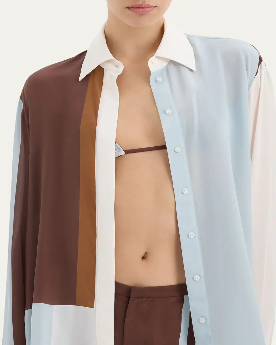 SIR. Marais Button-Front Silk Shirt | Thumbnail 5 SIR. Marais Button-Front Silk Shirt | Thumbnail 5