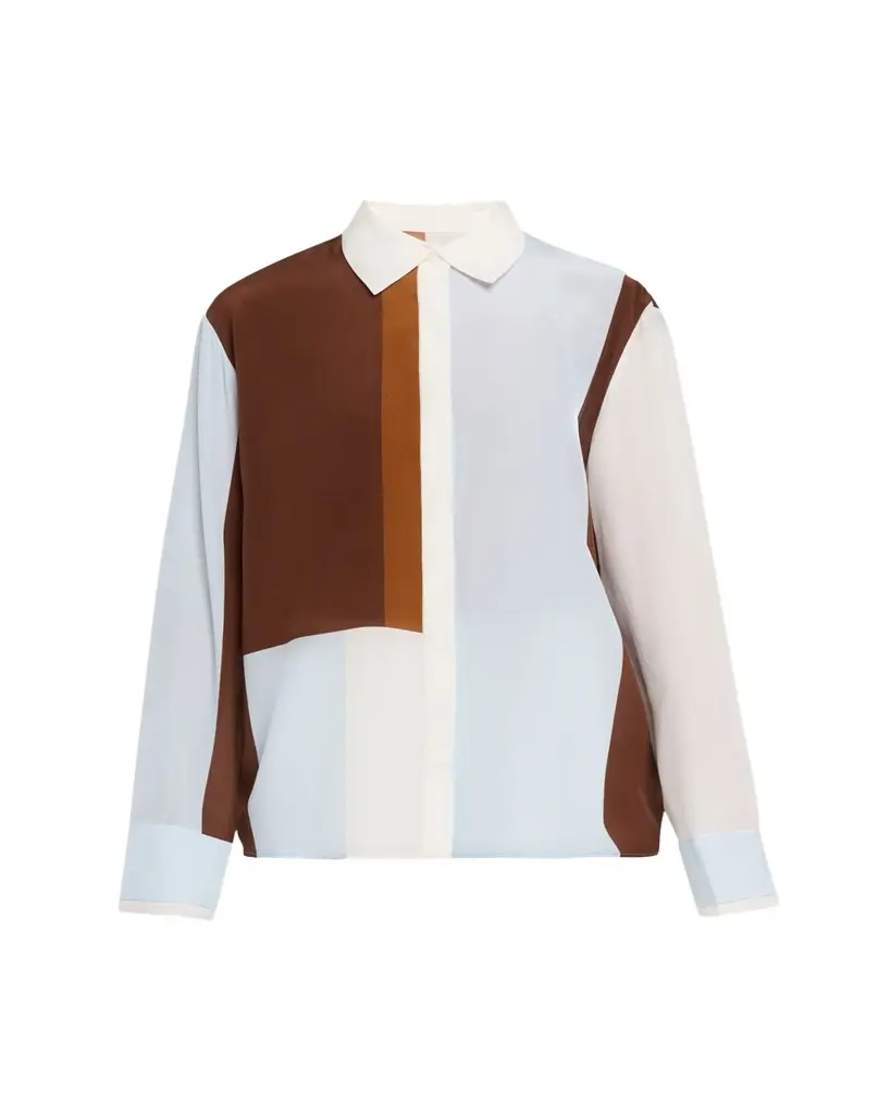 SIR Marais Button-Front Silk Shirt | Image 1 SIR Marais Button-Front Silk Shirt | Image 1
