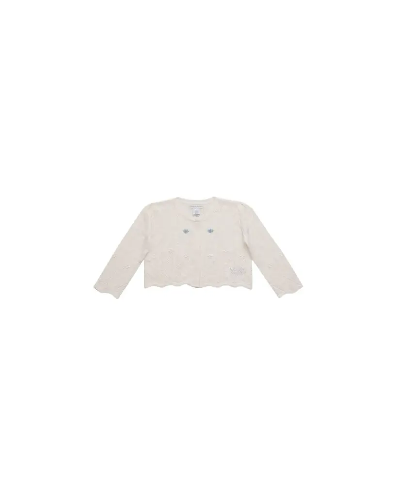 Ralph Lauren Girl's Embroidered Pointelle-Knit Cardigan, Size 3M-24M | Image 1 Ralph Lauren Girl's Embroidered Pointelle-Knit Cardigan, Size 3M-24M | Image 1