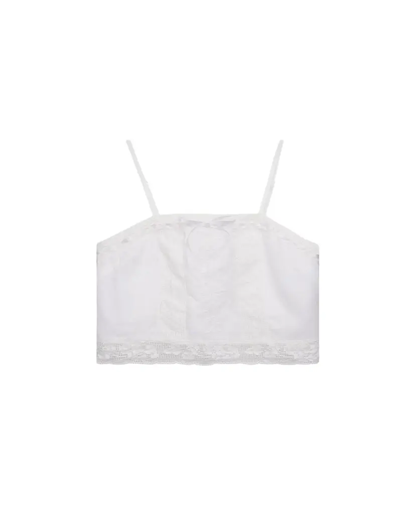 LoveShackFancy Girl's Quince Cotton Lace Crop Top, Size 7-14 | Image 1 LoveShackFancy Girl's Quince Cotton Lace Crop Top, Size 7-14 | Image 1