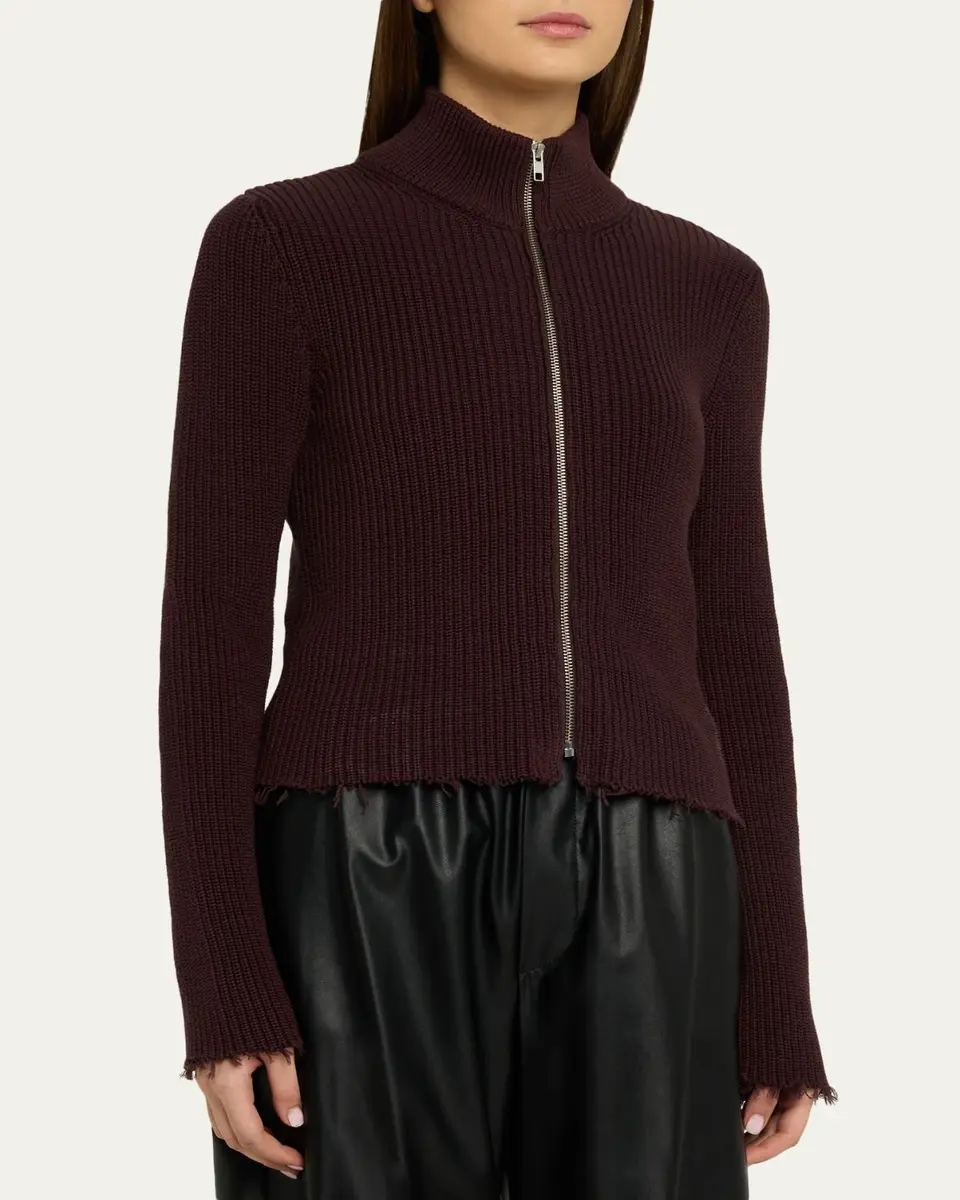 Maison Margiela Ribbed Mock-Neck Cardigan | Thumbnail 4