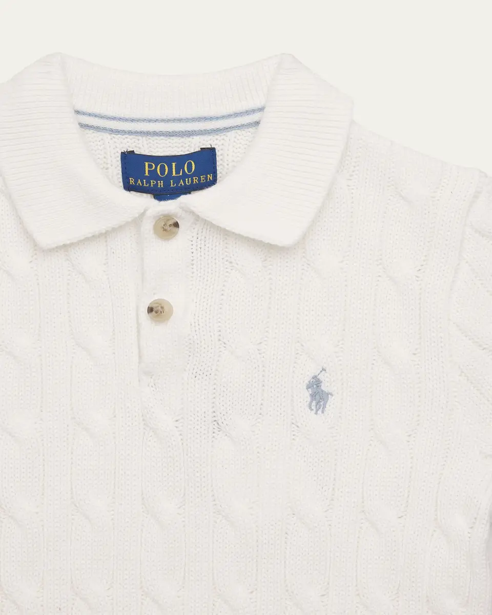 Ralph Lauren Boy's Cable-Knit Cotton Polo Sweater | Thumbnail 3 Ralph Lauren Boy's Cable-Knit Cotton Polo Sweater | Thumbnail 3