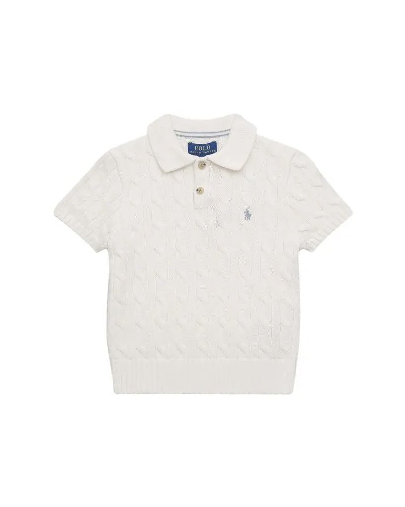 Ralph Lauren Boy's Cable-Knit Cotton Polo Sweater | Image 1 Ralph Lauren Boy's Cable-Knit Cotton Polo Sweater | Image 1